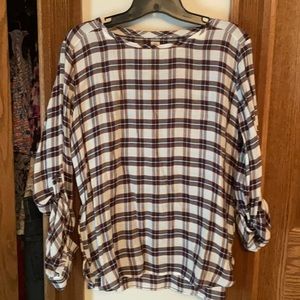 Loft plaid blouse, XS